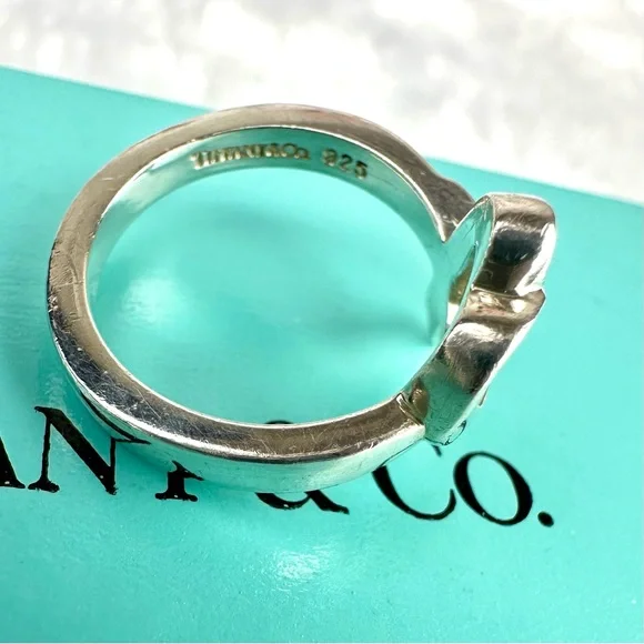 Tiffany & Co Paloma Picasso heart ring size 48 BEAUTIFUL 925 silver - Picture 9 of 12
